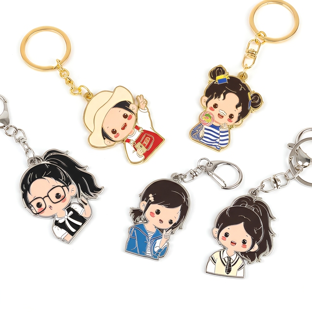 Custom Logo Enamel Cartoon Kawaii Cute Anime Keychain