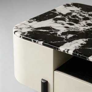 Modern Black White <b>TV</b> <b>Stand</b> with Storage Drawers Media Console for Living Room - Product Image 5
