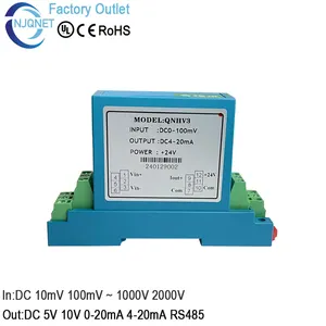 DC voltage transducer QNHV3 Input dc 10mV 50mV 100mV 0.5V 1V 5V 10V 50V 100V 200V 500V Output 5V 10V 4~20mA RS485 voltage sensor