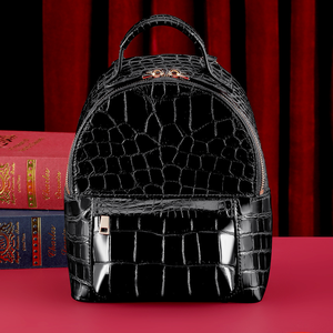 Mochila Pequeña de Piel de Cocodrilo Siamés, Mochila Versátil para Mujer, Mochila de Viaje de Gran Capacidad - Product Image 1