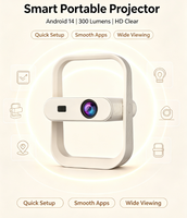 Mini projecteur HY370, durée de vie LED de 50 000 heures, Android 14, 300 ANSI lumens, 720P, mise au point électrique, home cinéma portable, garantie 1 an