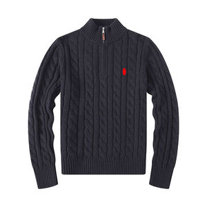 ZHANGCHEN Nuevo Suéter Casual de <span class=keywords><strong>Punto</strong></span> con Cuello Alto y Media Cremallera para <span class=keywords><strong>Hombre</strong></span> y Mujer con Logo de Caballo RL, Ideal para Otoño # RL-023 - Product Image 1