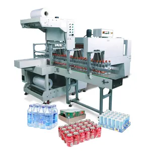 Máquina de envoltura retráctil automática para botellas de plástico, máquina para envolver botellas de polietileno