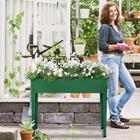 Jardinière surélevée en acier thermolaqué avec pieds pour légumes, fleurs et herbes, pour la maison, l'extérieur et la terrasse