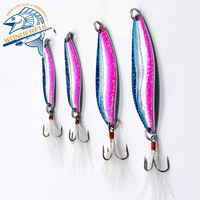 Matériel de pêche dur artificiel bionique coloré en Stock 8g 14g perche bar en métal cuillère paillettes avec crochet à plumes