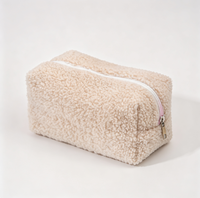 Pochette en peluche douce, trousse de maquillage en velours côtelé, étui à crayons mignon, organiseur de toilette de voyage pour femmes, service OEM