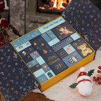 Vente en gros d'usine, boîte-cadeau calendrier de l'avent personnalisée, imperméable, haut de gamme, recyclable, avec doublure en éponge, fermeture magnétique, papier plié