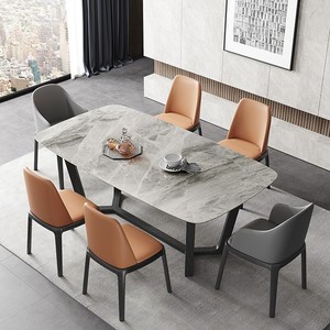 Table à manger en pierre, style <span class=keywords><strong>Pandora</strong></span> brillant, design italien de luxe léger, inspiration nordique moderne, pour restaurant - Product Image 4