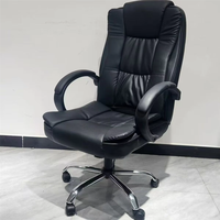 Chaise de bureau de direction marron ergonomique pivotante en cuir avec accoudoirs réglables, appui-tête et fonction d'inclinaison pour la maison et le bureau