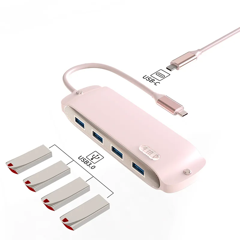 type c hub USB3.0*4+USB C DATA 5 in 1 hub For Macbook Docking Station