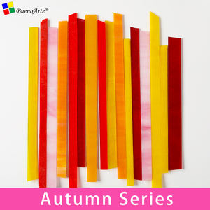 现代经典不透明彩色玻璃碎片条状物来自中国，用于DIY工艺马赛克拼接，由Buenoarte提供，用于拼接大教堂玻璃砖。 - Product Image 4