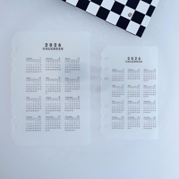 Séparateur de calendrier A5/A6 2026 pour classeur à 6 anneaux, classeur à feuilles mobiles, planificateur de budget, séparateur de journal, papier de remplissage givré