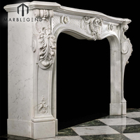 Statue noire en marbre style Baroque français, cheminée antique surround en marbre, vente en gros