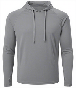Men's Solid Color Hooded Long Sleeve Raglan Sweatshirt Quick Dry Regular Fit Casual Summer Wear 2027 - Product Image 2