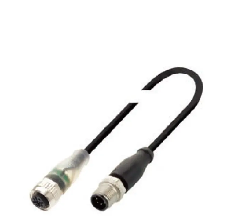 sensor actuator cable female 5 way PUR moulded m12 connector with led