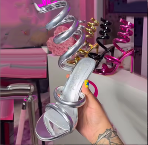 Женские летние босоножки на высоком каблуке с ремешком на щиколотке, открытый носок, для подиума, сексуальные, для банкета - Product Image 5