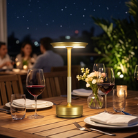 Lampe de table LED décorative minimaliste moderne, rechargeable sans fil, commande tactile, lampe de bureau en métal pour chambre à coucher, hôtel, café