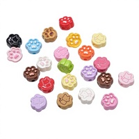 Perles en acrylique 20*18*10mm, motifs patte d'ours, chat, empreinte de pied de chiot, à grand trou, pour la fabrication de bijoux, bracelets européens et cadeaux