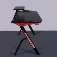 Bureau de jeu ergonomique en métal en forme de R avec éclairage LED pour PC portable et joueurs de console – Vente en gros