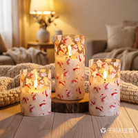 Bougie pilier LED artisanale écologique à piles Meimei avec effet flamme 3D, télécommande, décoration de Noël pour la maison