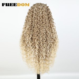 Parrucche Frontali in Pizzo FREEDOM con Capelli Ricci in Fibra Resistente al Calore per Donne, Marrone e Biondo, Parrucche BIO Hair 22 26 30 Pollici per <span class=keywords><strong>Cosplay</strong></span> - Product Image 5