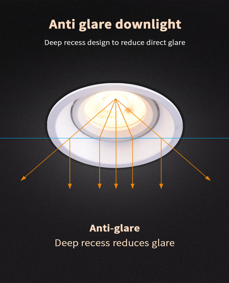 IP20 Gu10 Recessed Ceiling Downlight Embeded Installation For office