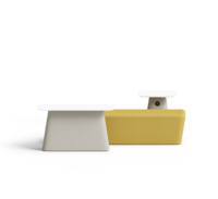 Canapé modulaire combinable avec table basse rembourrée et pouf pour hall d'accueil, réception publique, mobilier commercial