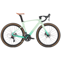 Sepeda Gravel V3 24 Speed Serat Karbon untuk Balap Jalan Raya, Pedal Biasa, Rem Cakram, untuk Bersepeda Off-Road Gaya Kota