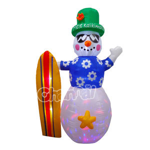 Рождественский надувной снеговик с доской для серфинга - Product Image 1