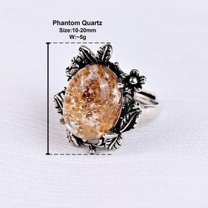 Bague en <span class=keywords><strong>quartz</strong></span> de jardin naturel en gros, bijoux vintage réglables, bague en cristal pour femme, pour cadeau - Product Image 5