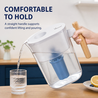 Jarra de Repuesto Universal Multimodelo para Agua Potable, 10 Tazas, 150 Galones, Libre de BPA, Elimina Fluoruro, Cloro y Plomo, LFGB