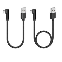 Cable de Datos Tipo C en Ángulo Recto con Revestimiento de TPE/Nylon Trenzado, 30/28/26 AWG, USB 3.0, Carga Rápida, Cobre Puro para Auriculares y Escáner de Código de Barras