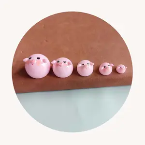 100pcs Mini Cute Pink Pig Figure Resin Craft Decoration for Car Dashboard Ornament Home Office Desktop Fairy Garden Miniatures