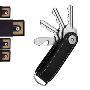 Key Organizer Custom Key Organizer Genuine Leather Compact Key Holder Secure Locking Mechanism Key Chain Accessories With Gift Box