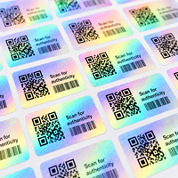 Étiquettes holographiques personnalisées avec code QR, numéro de série, autocollant de sécurité en rouleau pour la vérification des produits, emballage, fabricant