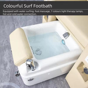 Jincheng Hyundai Maßgefertigter Elektrischer Massage-Pedikürestuhl in Beige für Fuß-Spa und Maniküre mit LED-Beleuchtung - Product Image 5