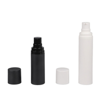 Flacon pompe airless noir opaque à visser pour soins de la peau, en PP, sérigraphié, modèle H2106 YHB, 50/75/120ml – Ventes flash PRC