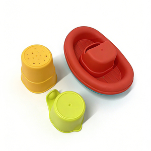 Stacking Leaking Cups <strong>Toy</strong> Baby Bathroom Boat Hovercraft Stacking Game Summer Water Floating Press to Spray <strong>Toy</strong> - Product Image 3