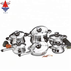 Heißer Verkauf 12 Stück Dickes Kupfer Caldero Edelstahl breite Kante Induktion kochgeschirr Set kommerzielle Kochtöpfe - Product Image 5