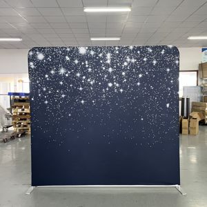 Custom Design Trade Show Display Sequin <strong>Stretch</strong> <strong>Fabric</strong> <strong>Backdrop</strong> with <strong>Fabric</strong> Cover