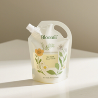 Pochette de bec debout imprimée personnalisée écologique pour recharge de détergent liquide sac d'emballage cosmétique de soins personnels