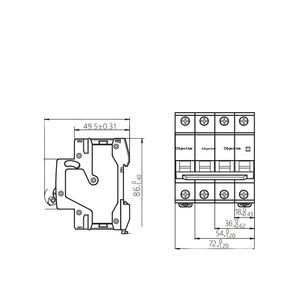 Chint NB1-63 Disjuntor em miniatura 1P2P3P4P Air Switch para uso doméstico 6A10A63A com UL CE Certificação Plástico Tipo RCBO - Product Image 2