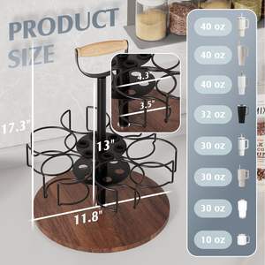 Organisateur de bouteille d'eau Compatible pour gobelet Stanley 40 oz avec poignée Porte-gobelet rotatif pour tasse Stanley avec paille - Product Image 1