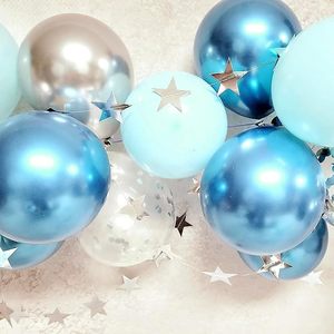 Inflatable Metallic Light Blue <b>Balloons</b> 35cm Long for Birthdays Parties <b>Decorations</b> - Product Image 4