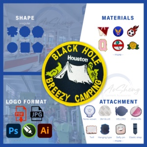 Patch brodé personnalisé thermocollant avec motif individuel, à coudre, à repasser, auto-agrippant, écologique - Product Image 4