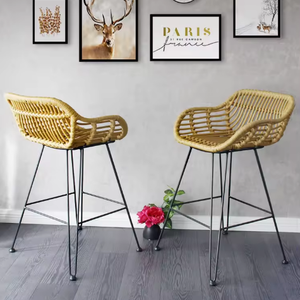 Nouvelle <span class=keywords><strong>Chaise</strong></span> Haute <span class=keywords><strong>de</strong></span> <span class=keywords><strong>Bar</strong></span> en Velours avec Cadre Métallique, Design Luxe Populaire pour Restaurant, Cuisine et Salon - Product Image 6