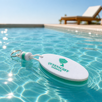 Porte-clés flottant blanc et bleu en mousse EVA, personnalisable avec logo imprimé, vente en gros