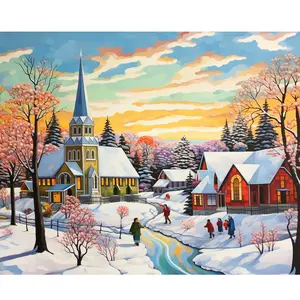 Snow Landscape Diy Diamond Painting Kits For Adults Diy Crafts Full Round Rhinestone Of Picture For Home Decors 30x40cm