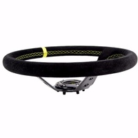 AOSU — volant universel de 14 pouces, en daim PVC, à dérive, Style de course, 350MM
