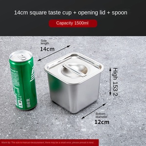 Cubo de Arroz Clásico de acero inoxidable, tapa gruesa, a prueba de humedad, cuadrado, Cubo de almacenamiento sellado para el hogar, ollas para sopa - Product Image 6